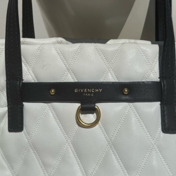 Givenchy Duo Shopper Leather Canvas Large White Tote - Picture 3 of 10